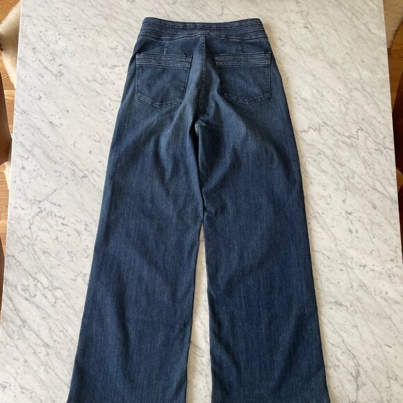 Frame High Rise Wide Leg Denim Jeans Naples Blue TBWL291 Stretch Womens 28 EUC - Picture 8 of 8